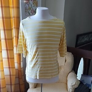 Christopher &Banks Stoped 3/4 Sleeve Top L